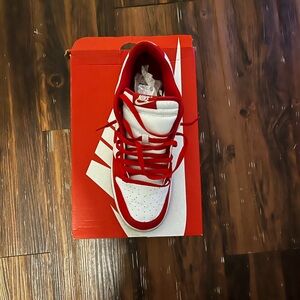 Nike Kids Red and White Low-Top Sneaker